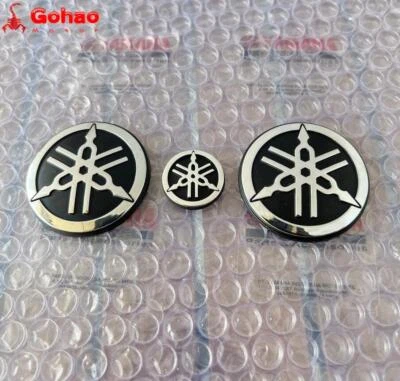 3pcs Silver 3D Tuning Fork Badges Emblems for YZF R1 R3 R6 Tmax Smax Nmax Xma - Image 1 of 4
