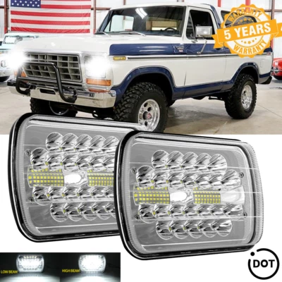 Faros LED de 7x6" para Ford Bronco II 1984-1998 haz sellado alto/bajo DOT Foto 1 de 4