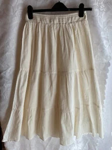 BNNT LOVELY IVORY FULLY LINED BoHo/GYPSIE ACCESSORIZE SUMMER/BEACH SKIRT S 12/14 - Picture 1 of 8