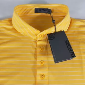 Neu G Fore Performance Golf Poloshirt Herren 2XL Fly gelb gestreift Activewear - Bild 1 von 8