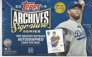 Topps Archives Signature Series 2019 béisbol activo caja de pasatiempos sellada de fábrica - Imagen 1 de 1