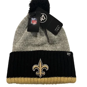 New Orleans Saints Knit Winter Hat Beanie 47 Cap Sideline NFL NWT - Picture 1 of 5