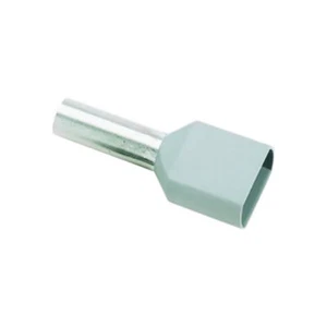 Zwinge bis buchse TWIN Länge 12 mm Isoliertes Grau für 2 Kabel 0,75 mmq - Picture 1 of 1
