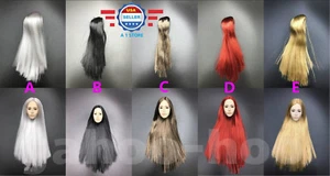 Peluca de cabello a escala 1/6 2,5 multicolores para accesorio de muñeca esculpida cabeza hembra de 12 - Imagen 1 de 6