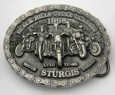 Hebilla de cinturón clásica vintage 1998 58th Sturgis Black Hills Cycle #3489 de 5000 Foto 1 de 4