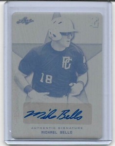 Michael Bello 2020 Leaf Perfect Game Auto SP #1/1 Black Print Plate