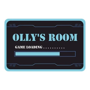 Game Loading Gamer Kids Bedroom Door Sign Personalised With Any Name - Picture 1 of 5