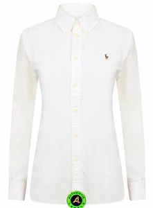 RALPH LAUREN Womens Slim Fit Oxford Shirt White XS RRP £139 - Picture 1 of 3