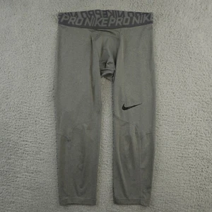 Nike Pro Cool Pants Mens Large Gray Compression Dri Fit 3/4 Training Tights - Picture 1 of 12