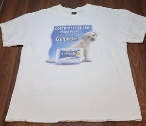 Camiseta vintage Y2K publicidad promoción Cottonelle Kleenex perro cachorro cachorro para hombre XL