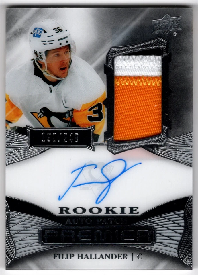 2022-23 Upper Deck Premier Rookie Auto Patch FILIP HALLANDER AR-FH /249 Penguins - Image 1 of 1