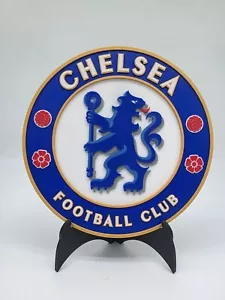 CHELSEA FC Logo Plaque (23cm Diameter) with Display Stand - Picture 1 of 9