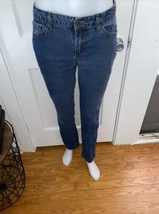 Beau Womens Size 8 Blue Dark Wash Straight Denim Jeans - Picture 1 of 8