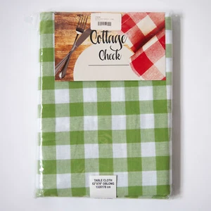 Cottage Check Brand Buffalo Check Cotton Tablecloth Oblong Rectangle 52" x 70" - Picture 1 of 7