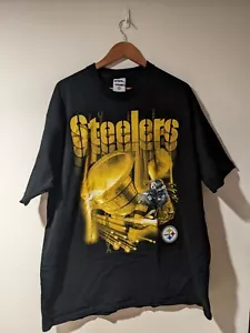 Vintage 90s Pittsburgh Steelers NFL Football Pro Player Black XX-Large T-shirt - Picture 1 of 6