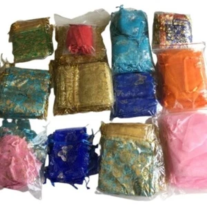 Neu 10 Stück mittelgroße verschiedene Organza Geschenktüten. Modeaccessoires. - Bild 1 von 9