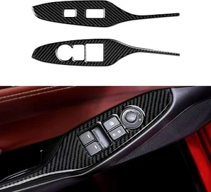 Real Carbon Fiber Window Lift Switch Panel Cover Decal Trim #A Fits 16-25 MX-5 - Picture 1 of 8