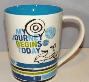 Taza de café de cerámica Starbucks 2008 My Journey Begins Today Vespa Scooter 14 oz - Imagen 1 de 7