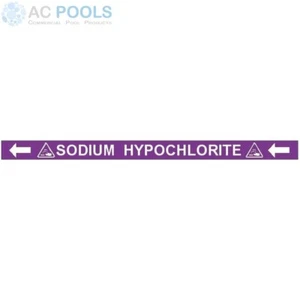 Pool Plantroom Pipe Label - Sodium Hypochlorite (Left) - Magenta - Picture 1 of 1