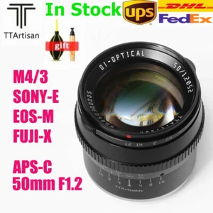 TTArtisan 50mm F1.2 APS-C Manual Lens For Fuji X Canon EOS M Sony E M4/3 Mount - Picture 1 of 16