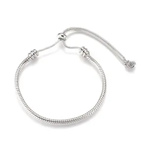 5x Vacuum Plating Adjustable Snake Chain Slider Bracelet with Rhinestone Charms - Picture 1 of 2