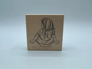 Vintage Art Impressions Little Girl Back Only Rubber Stamp U-1709 - Picture 1 of 5