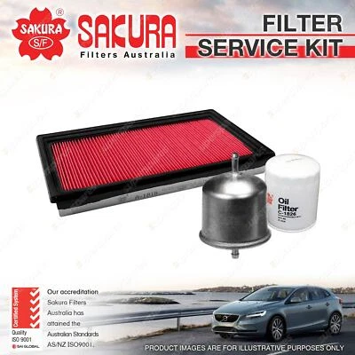 Sakura Oil Air Fuel Filter Service Kit for Nissan Stagea C34 10/1996-08/1998 - image 1 of 2