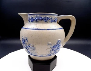 GES GESCH GERMANY ART POTTERY #B3B BLUE AND GRAY 5 5/8" PITCHER - Picture 1 of 12