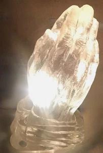 VTG Praying Hands Acrylic/Lucite Lamp Night Light HANDS ONLY - needs cord & bulb - Picture 1 of 10