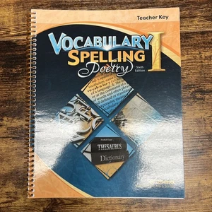 Abeka Vocabulary Spelling Poetry I Teacher Key 6 Ed 7th Grade FREE SHIPPING - Imagen 1 de 1