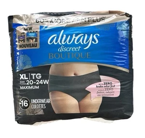XL 16ct Always Discreet Boutique Incontinence and Postpartum Underwear for Women - Picture 1 of 7