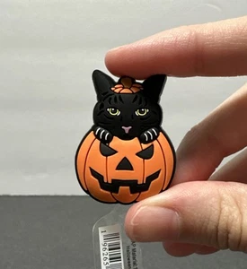 Crocs Jibbitz Halloween Kitty Shoes Charm 100% Authentic RARE New Black Cat - Picture 1 of 4