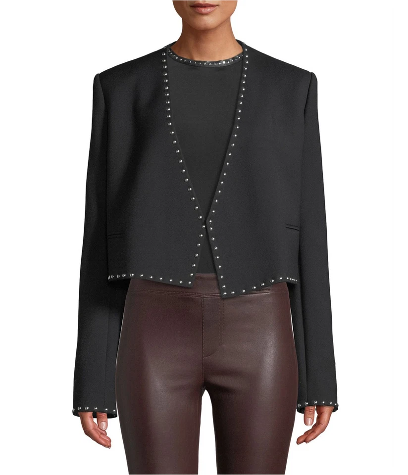 Helmut Lang Womens Studded Blazer Jacket, Black, 6 - Image 1 of 1