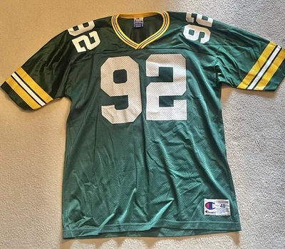 NEW 90s Reggie White #92 Champion Jersey Vintage Green Bay Packers NFL 48 Large - Image 1 of 4