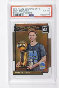 2016 Donruss Optic The Champ is Here Stephen Curry #2 PSA 6 EX-MT - Picture 1 of 2