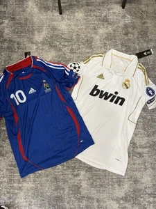 NEW France Zinedine Zidane & Real Madrid KAKA Soccer Jersey Lot Size Medium - Picture 1 of 2