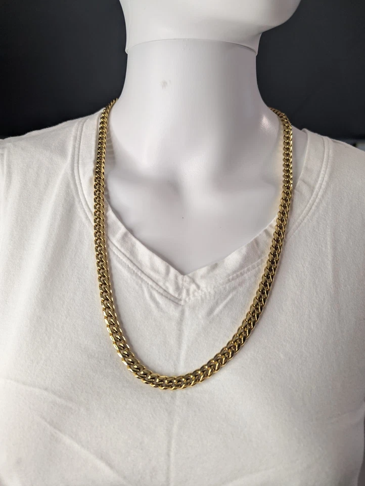 Yellow Gold Plated over Copper Miami Cuban Link Chain 24 Inches 124 Grams 5mm - Image 1 of 4