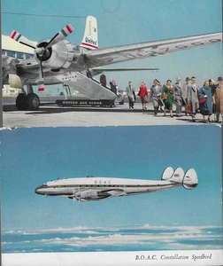 Airplane Postcard lot of 4 TWA United & BOAC transportation - Picture 1 of 2