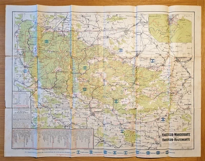 1926 GERMANY MAP - Harz Mountains HIKING Road RAIL - Image 1 of 4