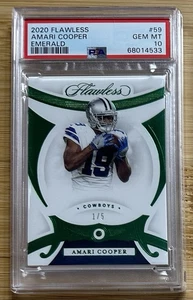 Panini 2020 Perfetto Amari Cooper Verde Smeraldo 1/5 PSA 10 POP 1 Dallas Cowboys - Foto 1 di 3