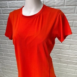 LL Bean Activewear Top Womens Large Orange Short Sleeve - Picture 1 of 8