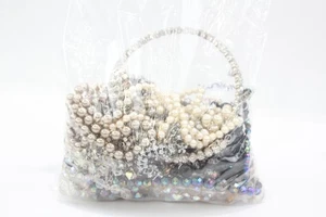 1kg Bulk Vintage Necklaces Aurora Glass Simulated Pearl Rhinestone - Picture 1 of 6