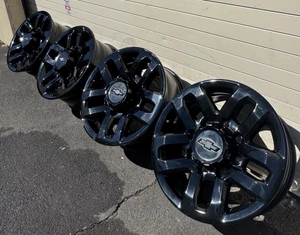 Chevrolet Silverado 18" 2500 Gloss Black Exchange Wheels Rims Factory OEM 8x180 - Picture 1 of 14