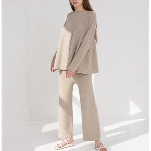 Lauren Manoogian New Miter Pants + Flare Pullover Cotton Pumice Taupe Sz 3 Large - Picture 1 of 24