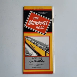 The Milwaukee Road Railroad Timetables Hiawathas Super Dome April 24, 1966 - Picture 1 of 6