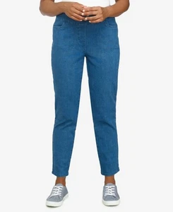 Alfred Dunner Petite Blue Denim Pull-On Pants - Size 12P - Jeans - Picture 1 of 3