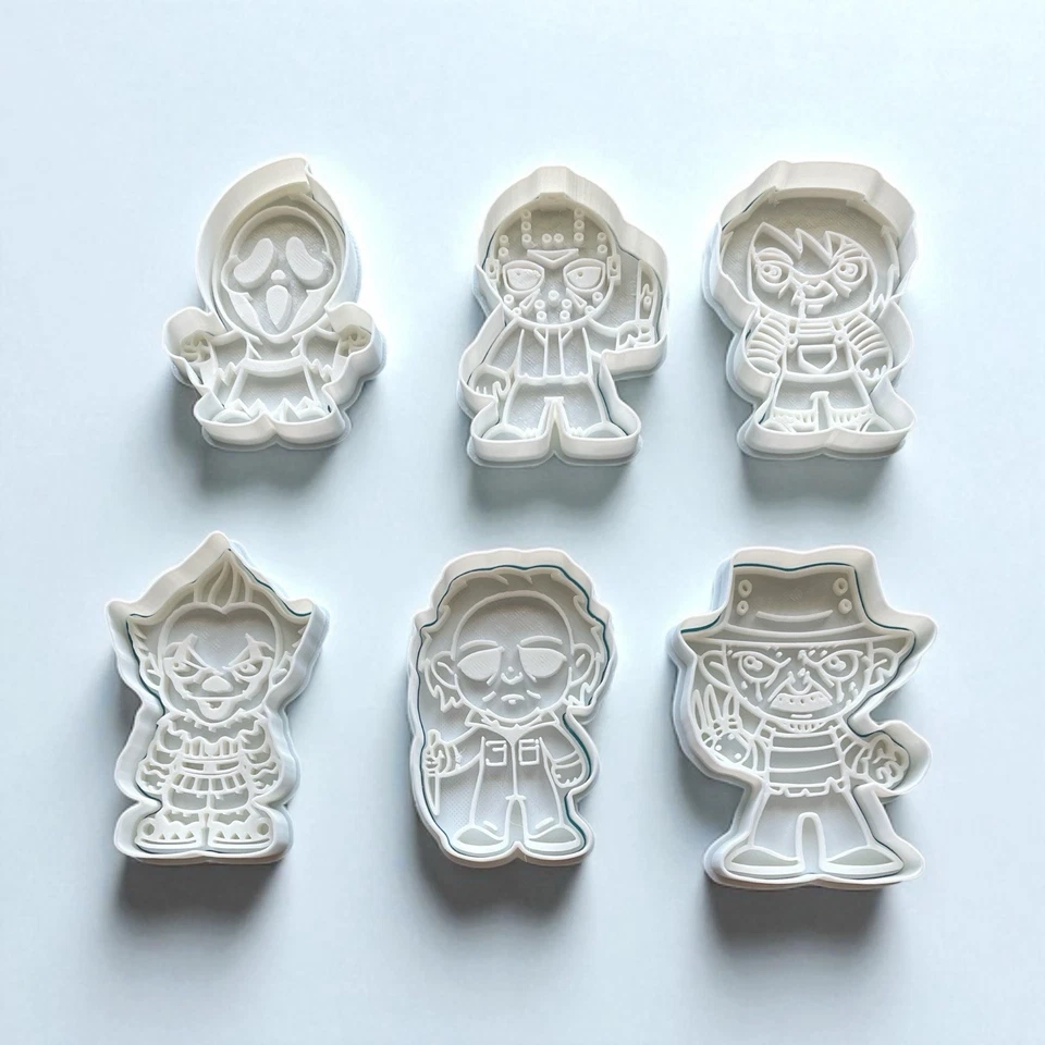Paquete de 6 cortadores de galletas de terror 3D Foto 1 de 1