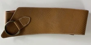 VTG LIMITED EXPRESS CAMPAGNIE  Genuine Leather Wide Belt  Sz S Brown Boho - Picture 1 of 5