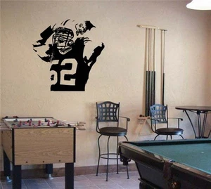 Adesivo murale vinile calcio Clay Matthews Flexing Green Bay Packers decalcomania - Foto 1 di 2