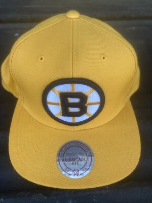 Mitchell & Ness Nostalgia Co BOSTON BRUINS Snapback Gorra Sombrero Amarillo Foto 1 de 3